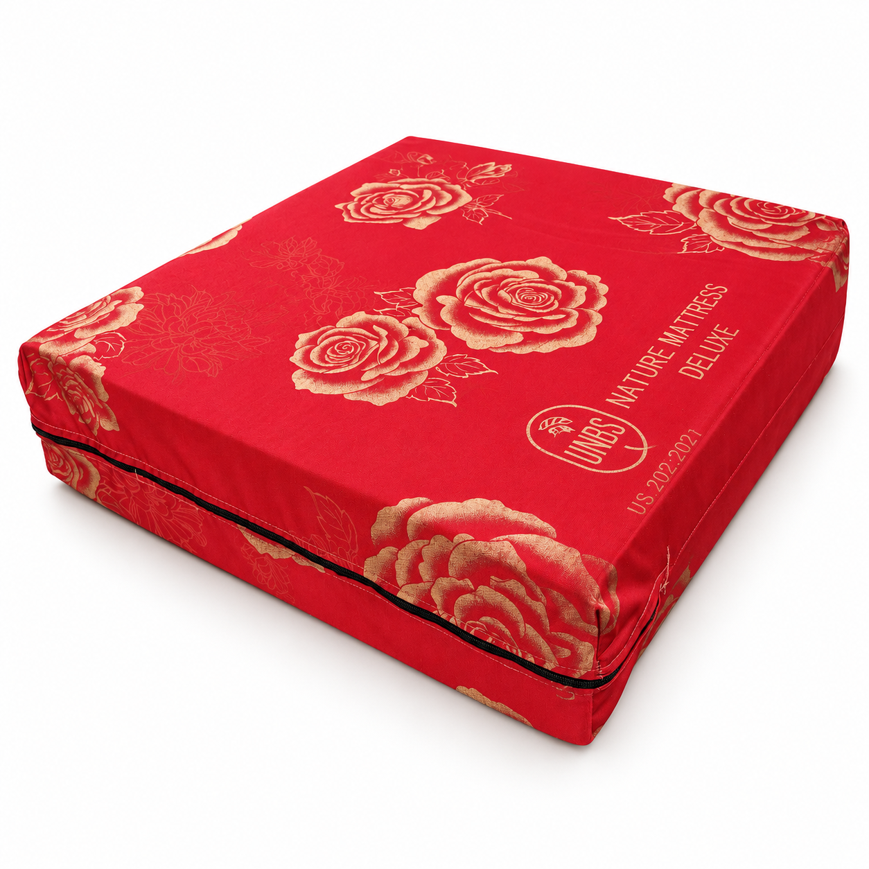 Nature Mattress D-Zipper cushion on white background